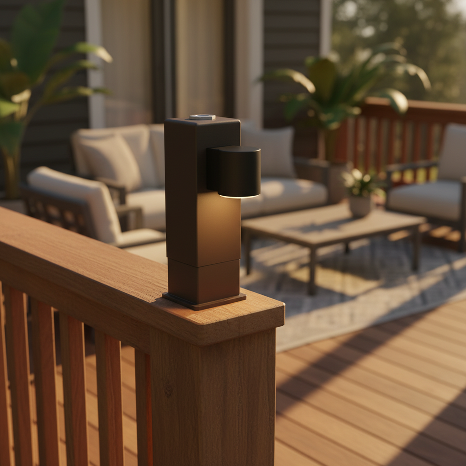 Arlington 9" Post/Deck Mount for Outdoor Light Fixtures - Brown