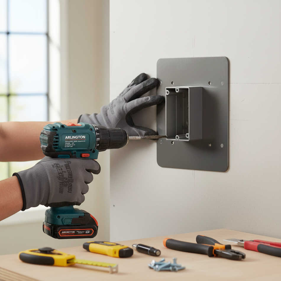 Arlington Box with Flange - Non-Metallic Device Box for Walls