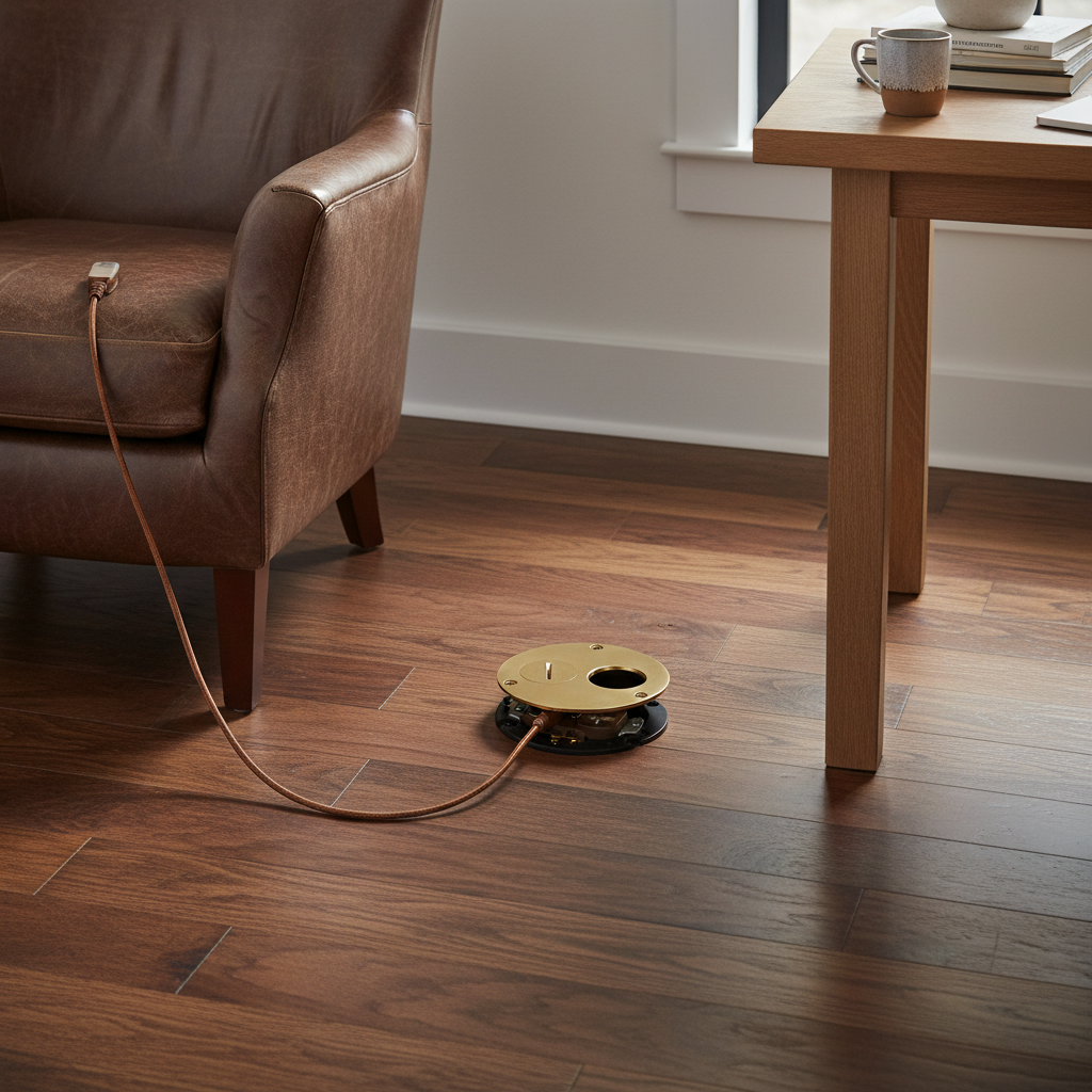 Arlington Brass Retro Floor Box Kit with Threaded Plugs