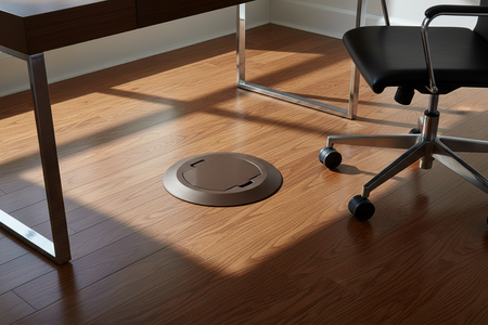 Arlington Brown Floor Box Cover - Round Plastic Kit with Flip Lid