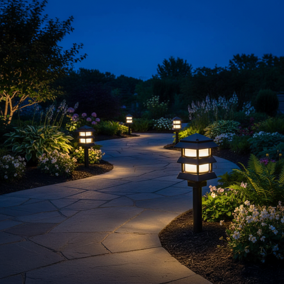 Arlington Pagoda Light Black B - Stylish Outdoor Garden Fixture