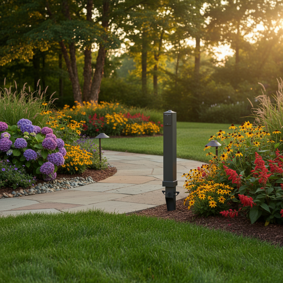 Mega Garden Post Bgc - Arlington Outdoor Light & GFCI Post