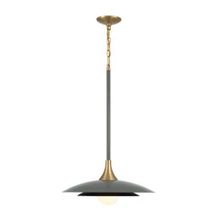 Eurofase Welsh 18" LED Pendant, Matte Grey with White Glass, front view