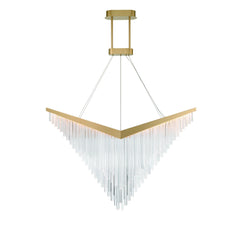 Eurofase Vivien 60" LED Chandelier, Matte Gold with Crystalline Acrylic, front view