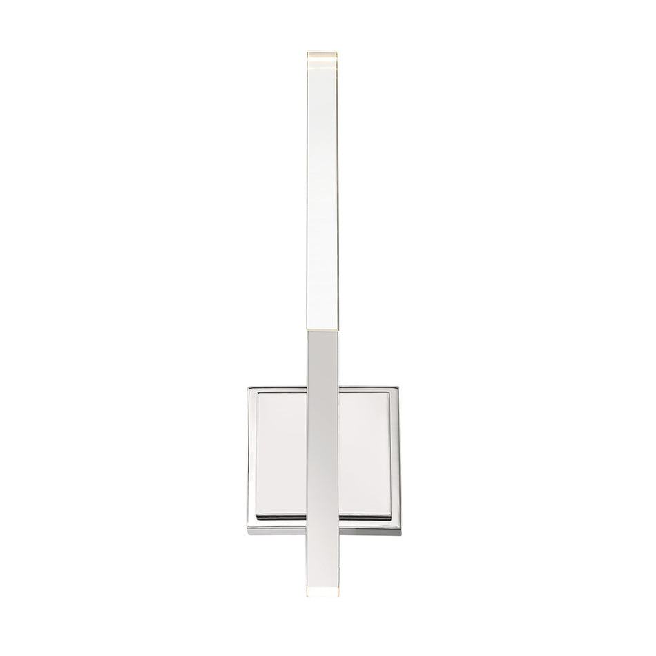 Eurofase Benicio 18" 2-Light LED Wall Sconce, Polished Nickel with Clear Glass, front view