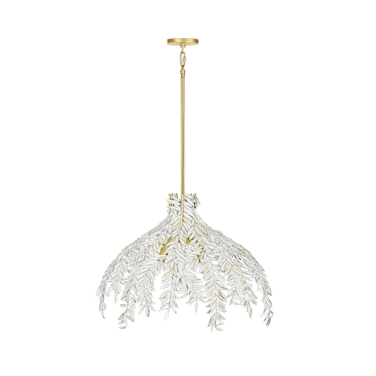 Eurofase Jalore 32" 4-Light Chandelier, Distressed White with White Steel, front view