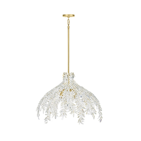 Eurofase Jalore 32" 4-Light Chandelier, Distressed White with White Steel, front view