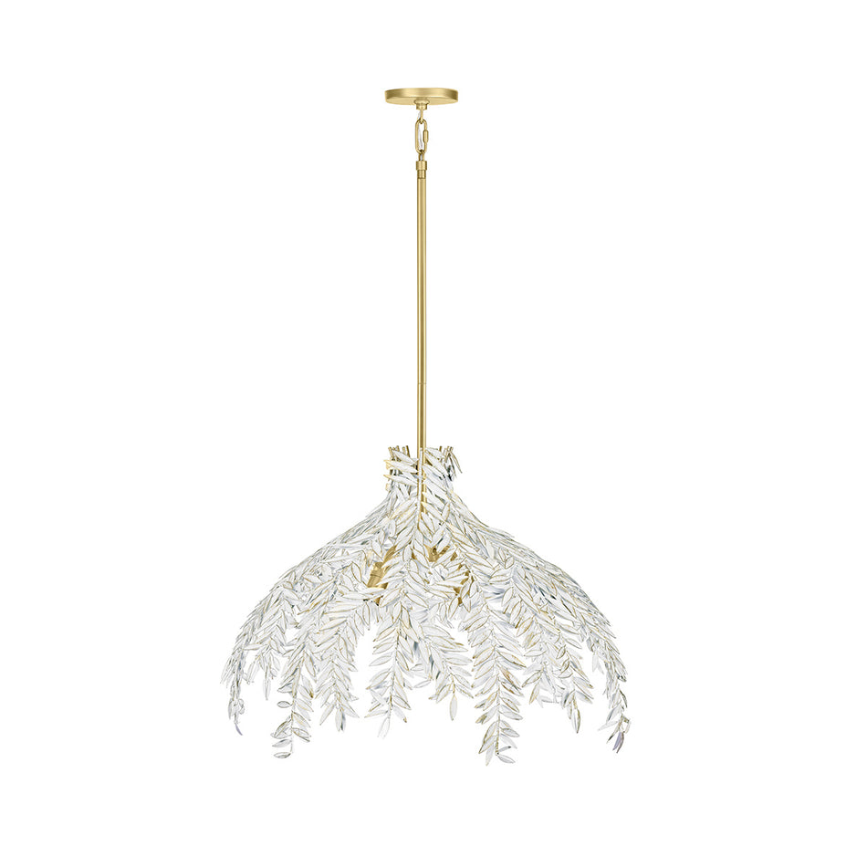 Eurofase Jalore 32" 4-Light Chandelier, Distressed White with White Steel, front view