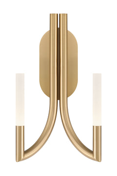 Eurofase Olette 17" 2-Light LED Wall Sconce, Gold with Frosted Acrylic, front view