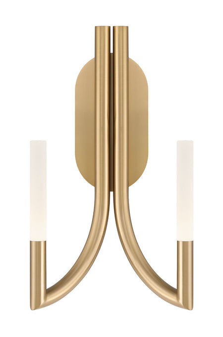 Eurofase Olette 17" 2-Light LED Wall Sconce, Gold with Frosted Acrylic, front view