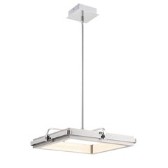 Eurofase Annilo 18" LED Pendant, Chrome, front view