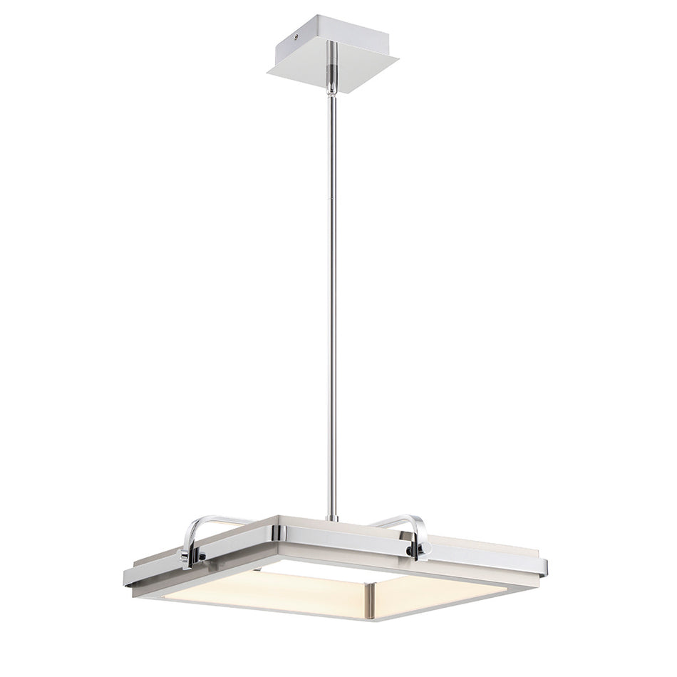 Eurofase Annilo 18" LED Pendant, Chrome, front view