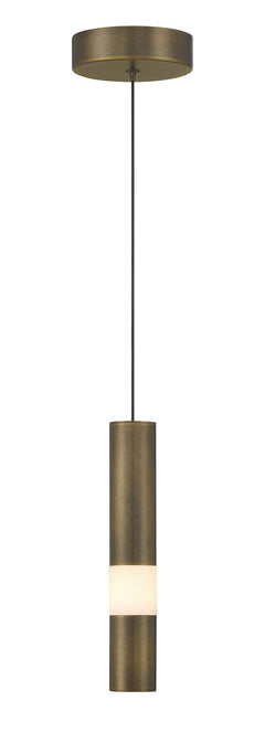 Eurofase Ronda 11" Pendant, Weathered Brass with Alabaster, front view