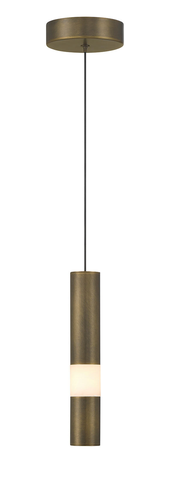 Eurofase Ronda 11" Pendant, Weathered Brass with Alabaster, front view
