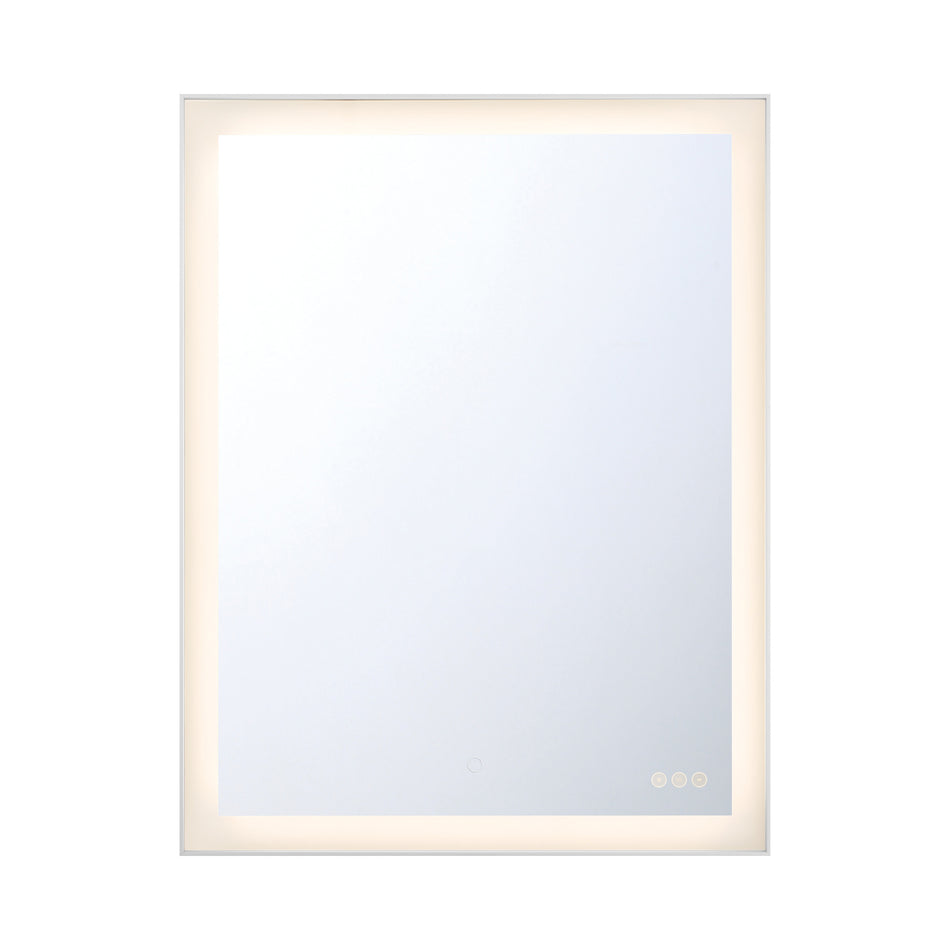 Eurofase Lenora 28" x 36" LED Mirror, Anodized Silver, front view