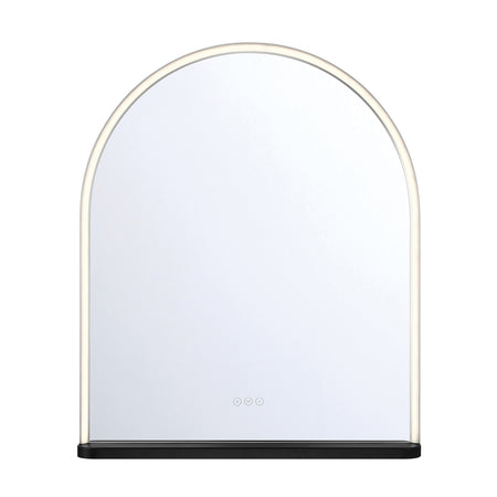 Eurofase Serin 30" x 36" LED Mirror, Satin Nickel-Black Mix, front view