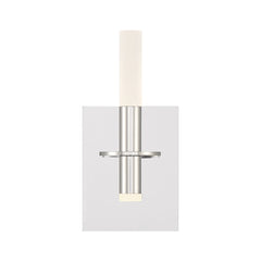Eurofase Torna 5.25" LED Vanity, Polished Nickel with White Acrylic, front view