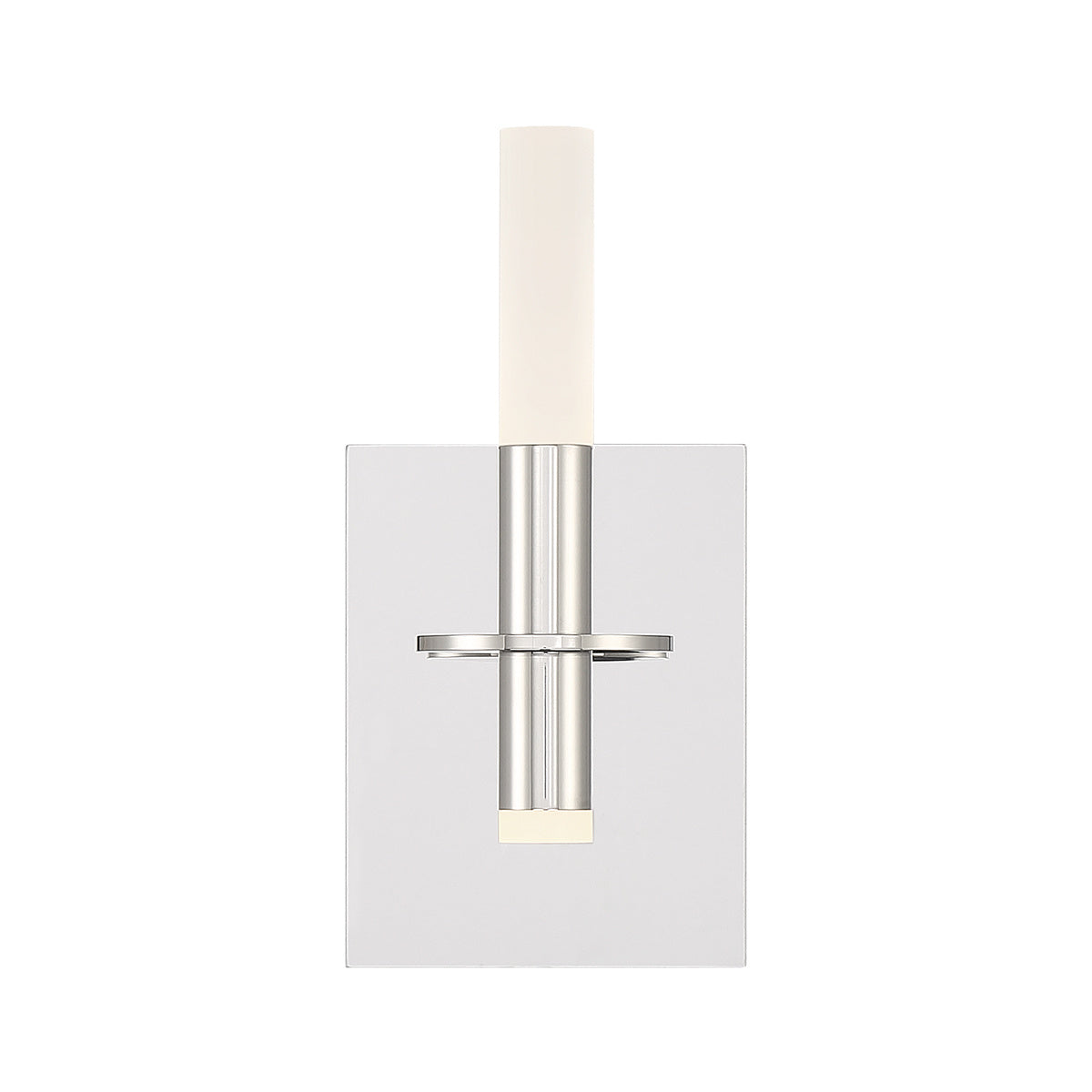 Eurofase Torna 5.25" LED Vanity, Polished Nickel with White Acrylic, front view