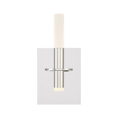 Eurofase Torna 5.25" LED Vanity, Polished Nickel with White Acrylic, front view