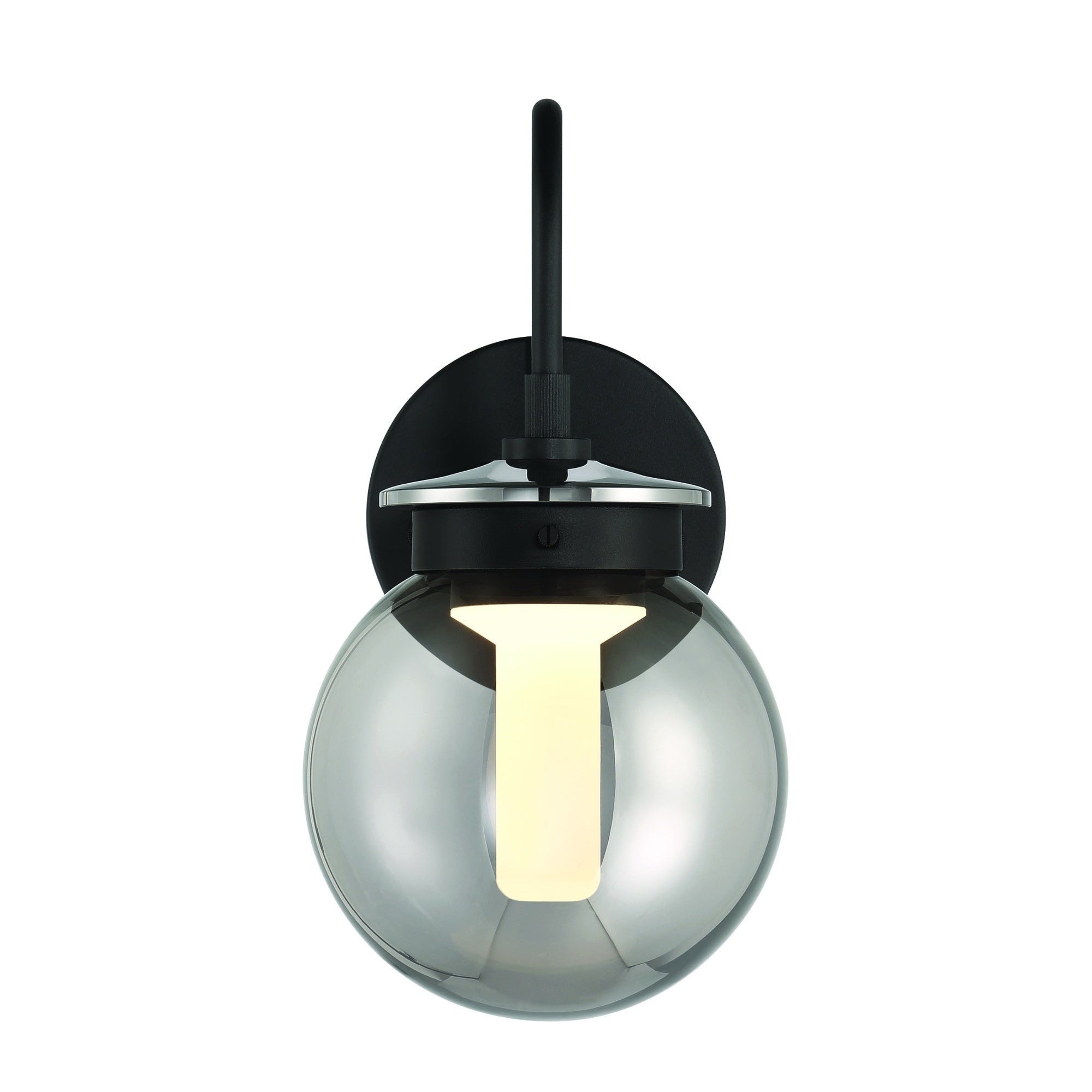Eurofase Caswell 11" LED Outdoor Wall Light, Powder Coat Black with Smoked Glass, front view
