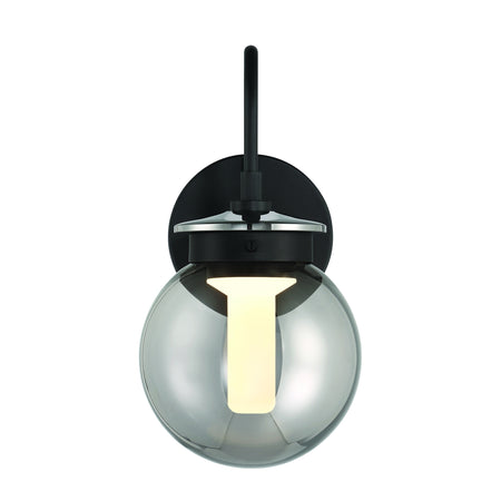 Eurofase Caswell 11" LED Outdoor Wall Light, Powder Coat Black with Smoked Glass, front view