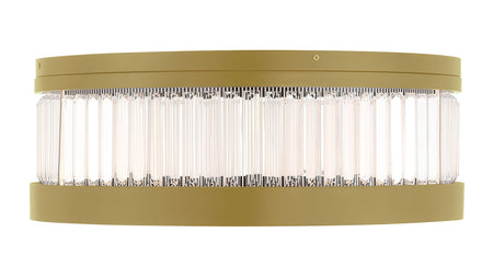 Eurofase Empra 24" LED Flush Mount, Gold with Clear Crystal, front view