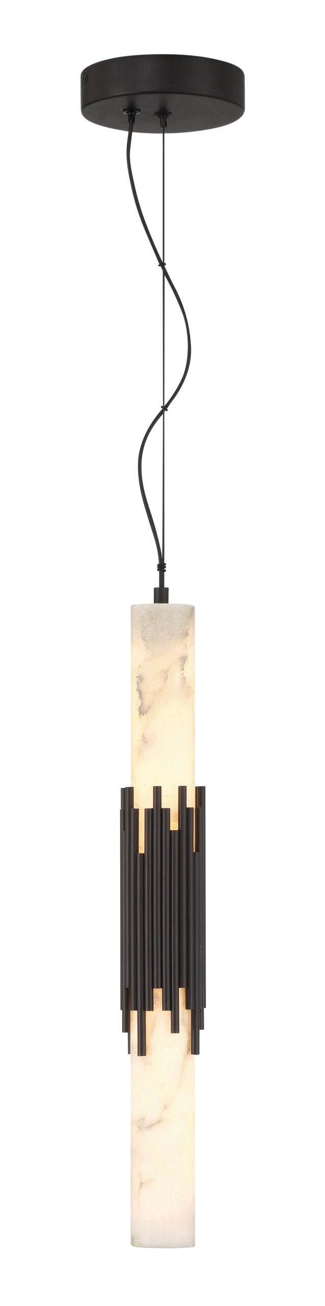 Eurofase Venna 23" Pendant, Urban Bronze with Alabaster, front view
