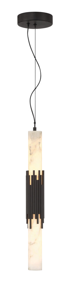 Eurofase Venna 23" Pendant, Urban Bronze with Alabaster, front view
