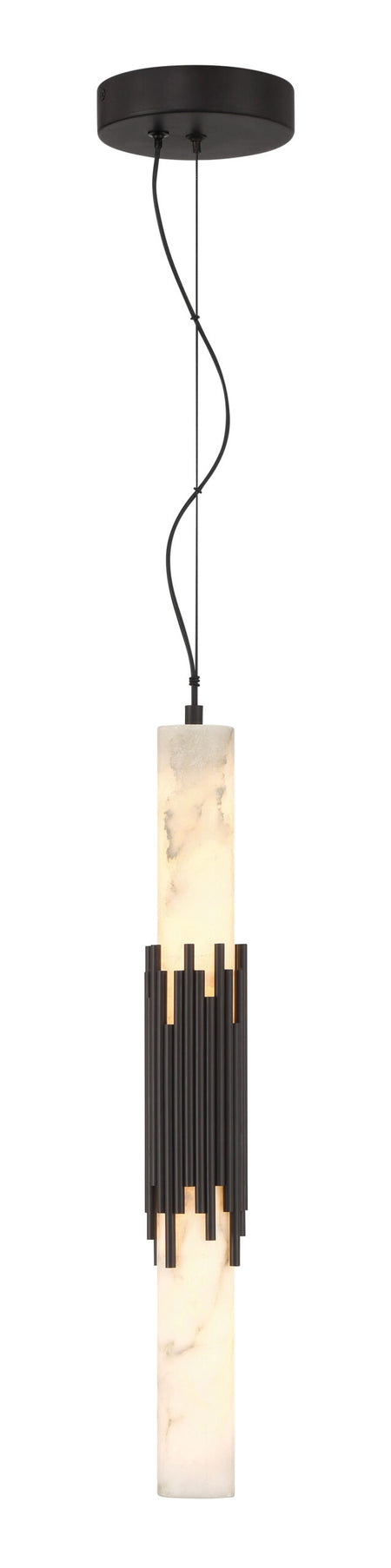 Eurofase Venna 23" Pendant, Urban Bronze with Alabaster, front view
