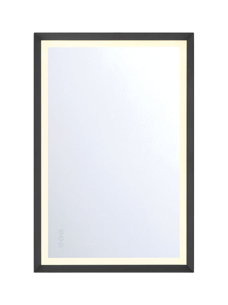 Eurofase Artell 24" x 36" LED Mirror, Brushed Black, front view