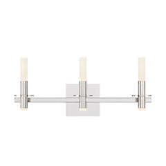 Eurofase Torna 24" 3-Light LED Vanity, Polished Nickel with White Acrylic, front view
