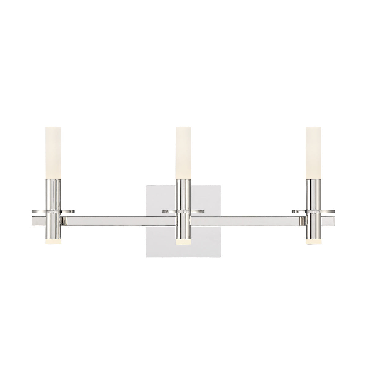Eurofase Torna 24" 3-Light LED Vanity, Polished Nickel with White Acrylic, front view