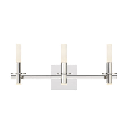 Eurofase Torna 24" 3-Light LED Vanity, Polished Nickel with White Acrylic, front view