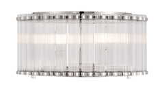 Eurofase Glasbury 18" 5-Light Flush Mount, Polished Nickel with Ribbed Glass, front view