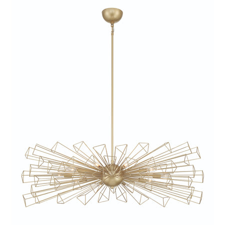 Eurofase Dendelio 45" 10-Light Chandelier, Matte Gold, front view