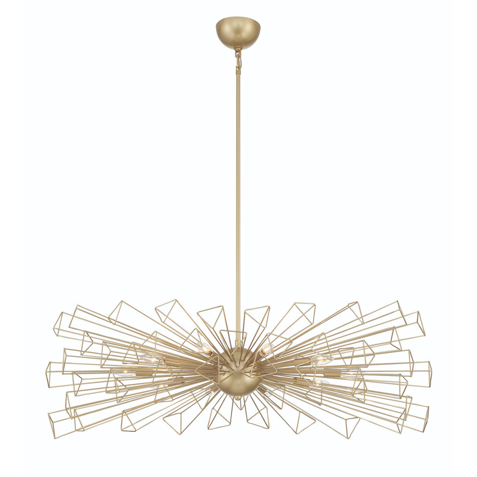 Eurofase Dendelio 45" 10-Light Chandelier, Matte Gold, front view