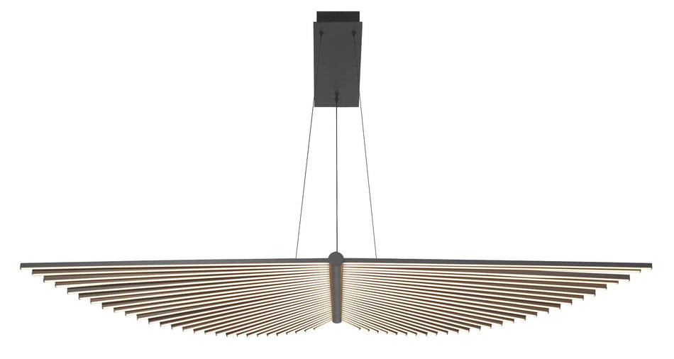 Eurofase Seraph 59" LED Chandelier, Matte Black, front view