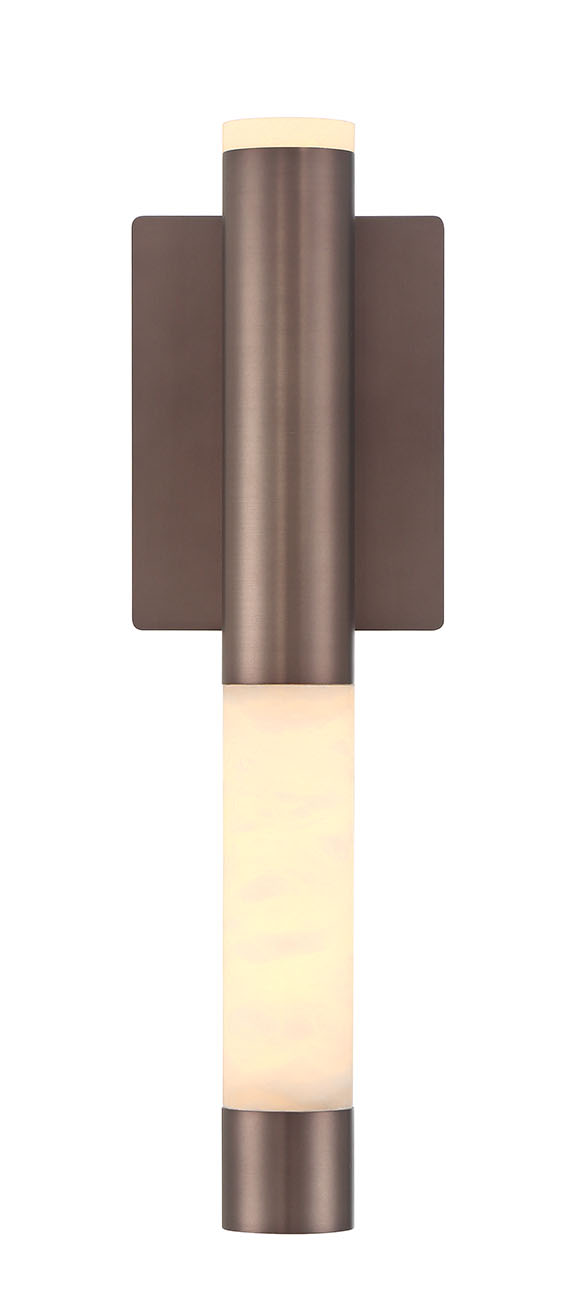 Eurofase Ronda 16" LED Wall Sconce, Harlow Bronze with Alabaster, front view