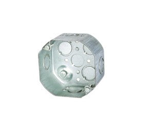 54171-K Steel octagonal junction box with clamps and raised earth grounding, , Ortech - Maple Electric Supply 