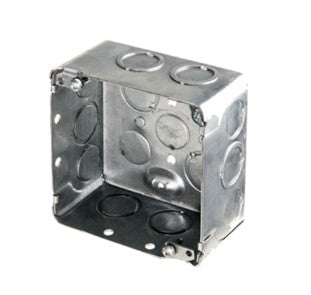 52151-K 4" square steel conduit box with concentric knockouts, , Ortech - Maple Electric Supply 