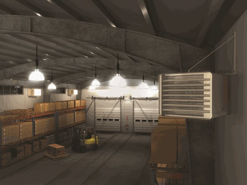 OAS07538AM OUELLET OAS07538AM - Commercial Industrial Suspended Unit Heater - 208 Volt - 3/1 Phase - 7.5KW - Almond - 1/30 HP - Maple Electric Supply 