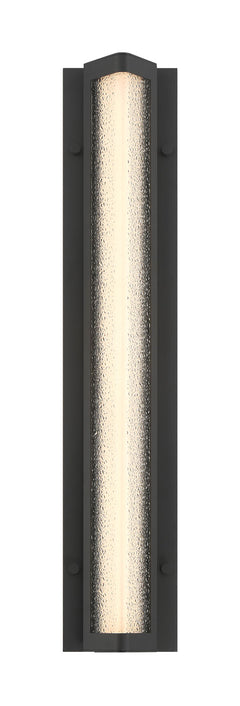 Eurofase Hy50 25" LED Outdoor Wall Light, Sand Black with Clear Textured Glass, front view