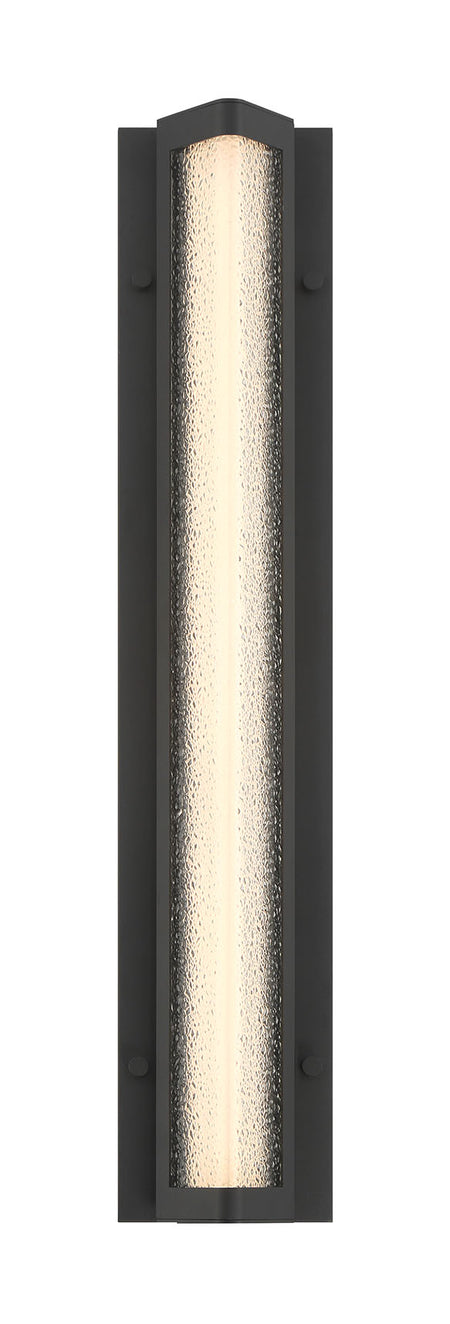Eurofase Hy50 25" LED Outdoor Wall Light, Sand Black with Clear Textured Glass, front view
