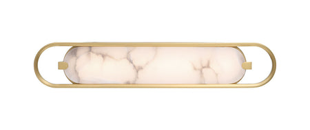 Eurofase Noga 24" LED Vanity, Gold with Alabaster, front view