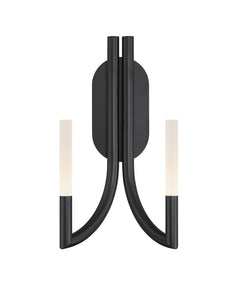 Eurofase Olette 17" 2-Light LED Wall Sconce, Matte Black with Frosted Acrylic, front view
