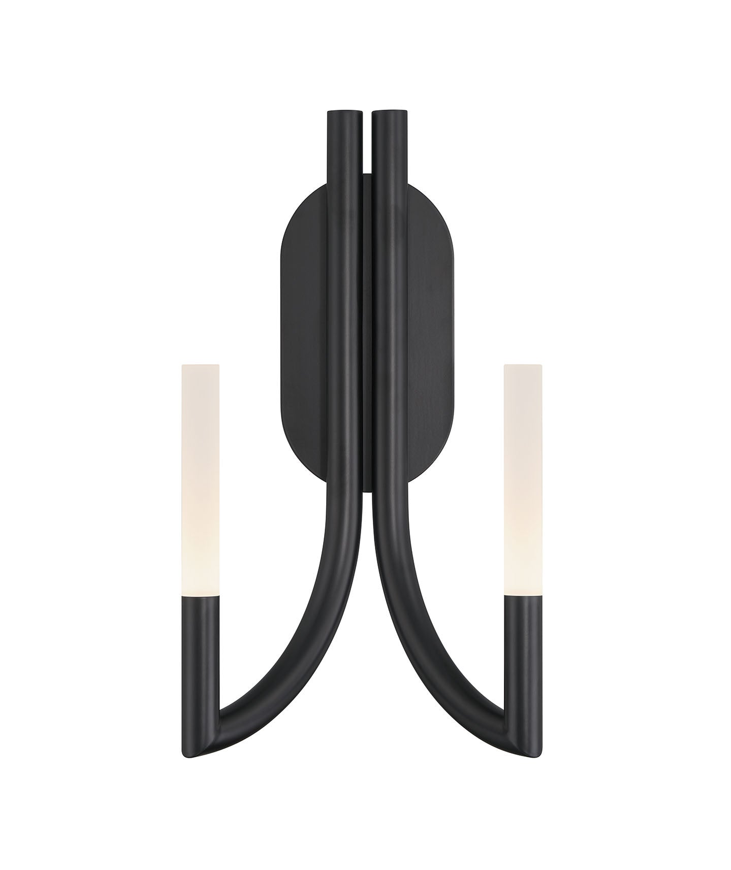Eurofase Olette 17" 2-Light LED Wall Sconce, Matte Black with Frosted Acrylic, front view