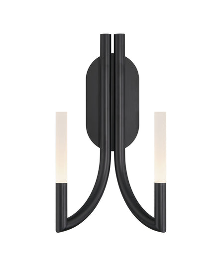 Eurofase Olette 17" 2-Light LED Wall Sconce, Matte Black with Frosted Acrylic, front view
