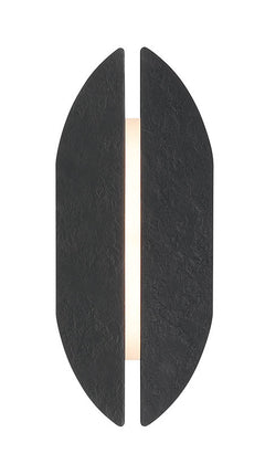 Eurofase Inntra 14" LED Outdoor Wall Light, Damascus Black, front view