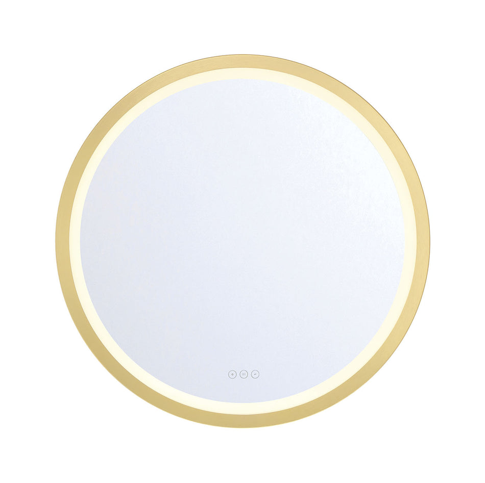 Eurofase Artell 32" x 32" LED Mirror, Brushed Gold, front view