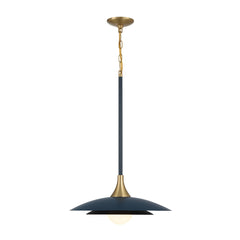 Eurofase Welsh 18" LED Pendant, Matte Blue with White Glass, front view